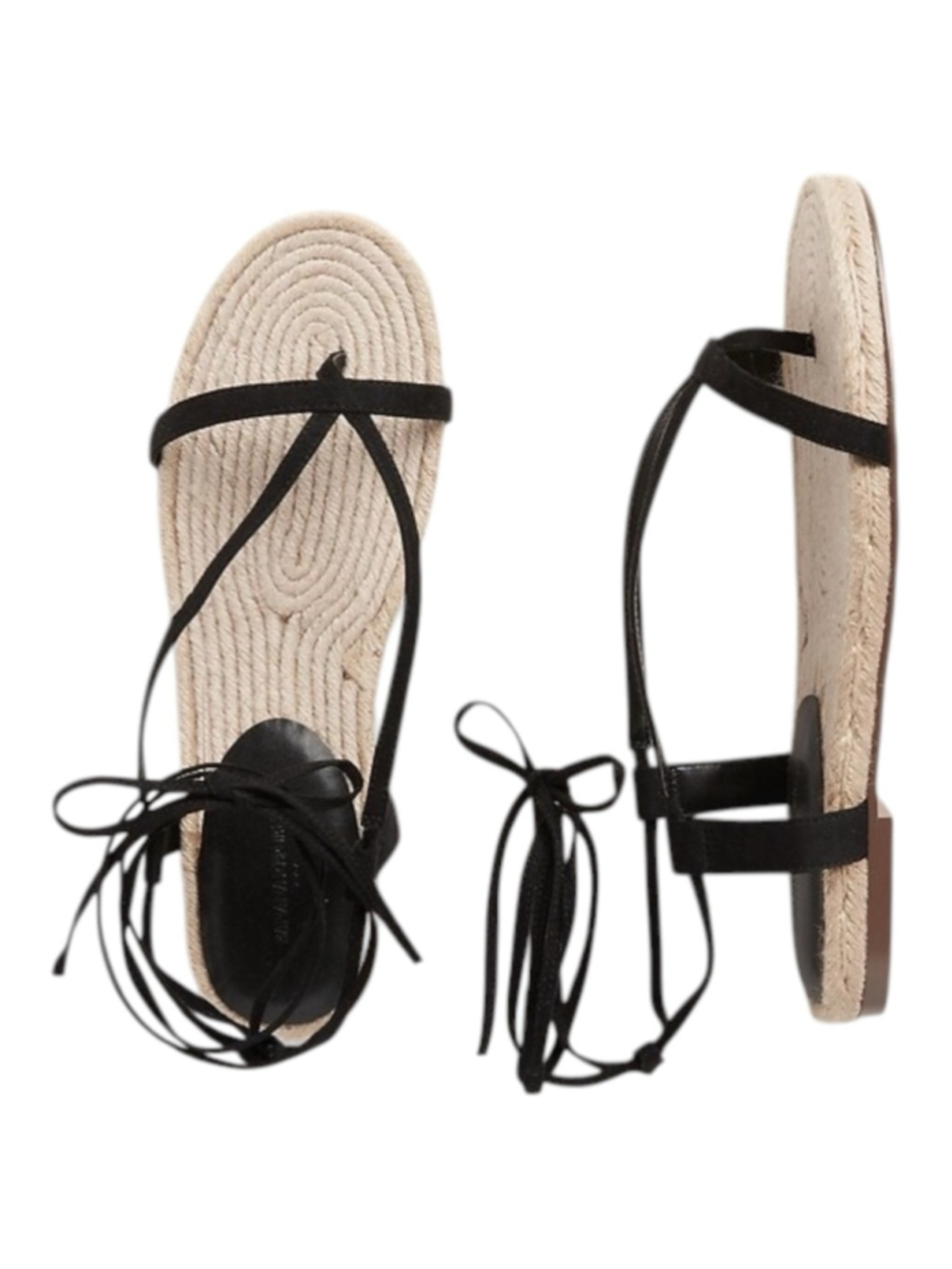 BANANA REPUBLIC Women’s Black Lace-Up Espadrille Flat Sandals 10